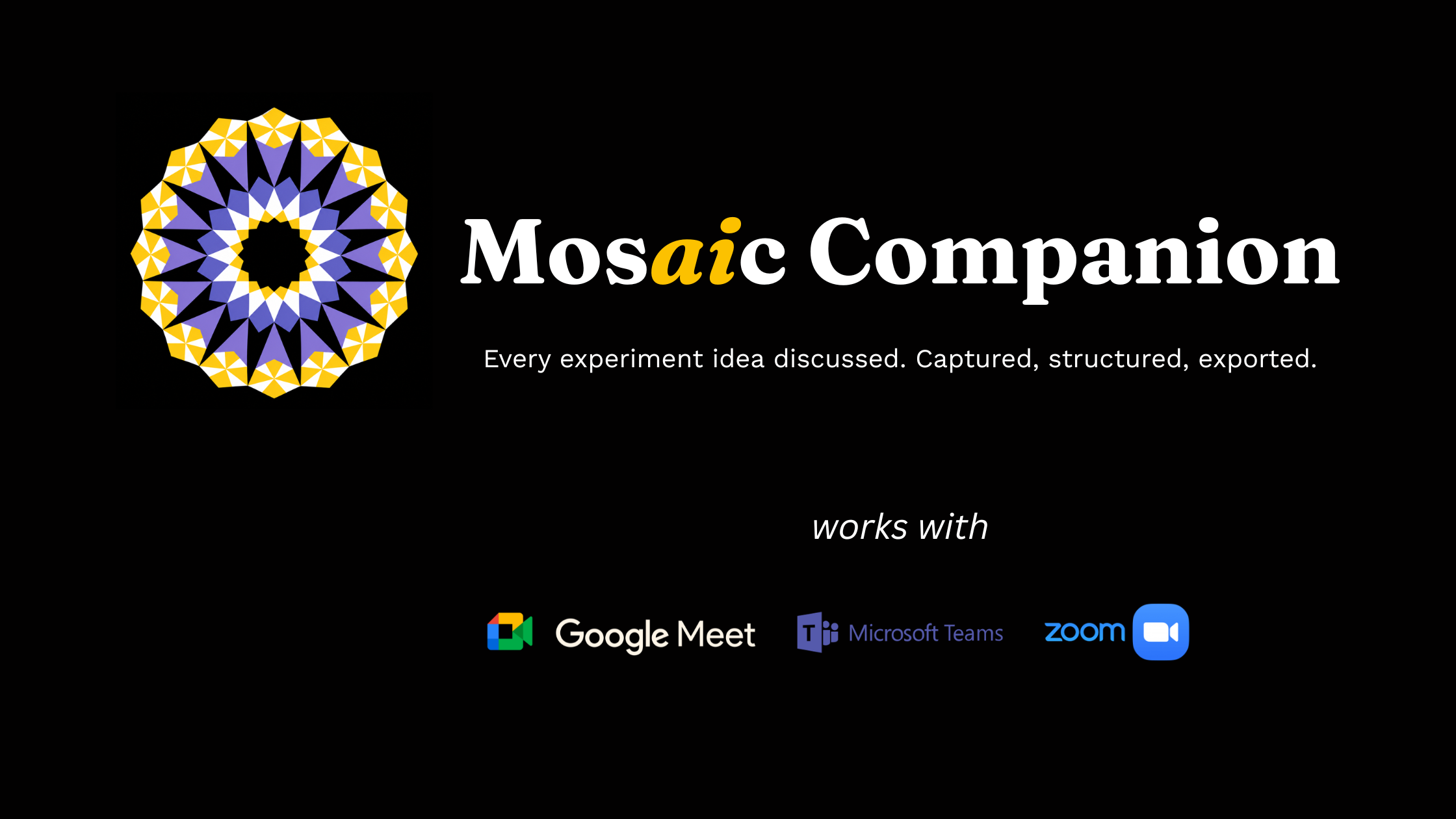 Mosaic companion AI experiment idea